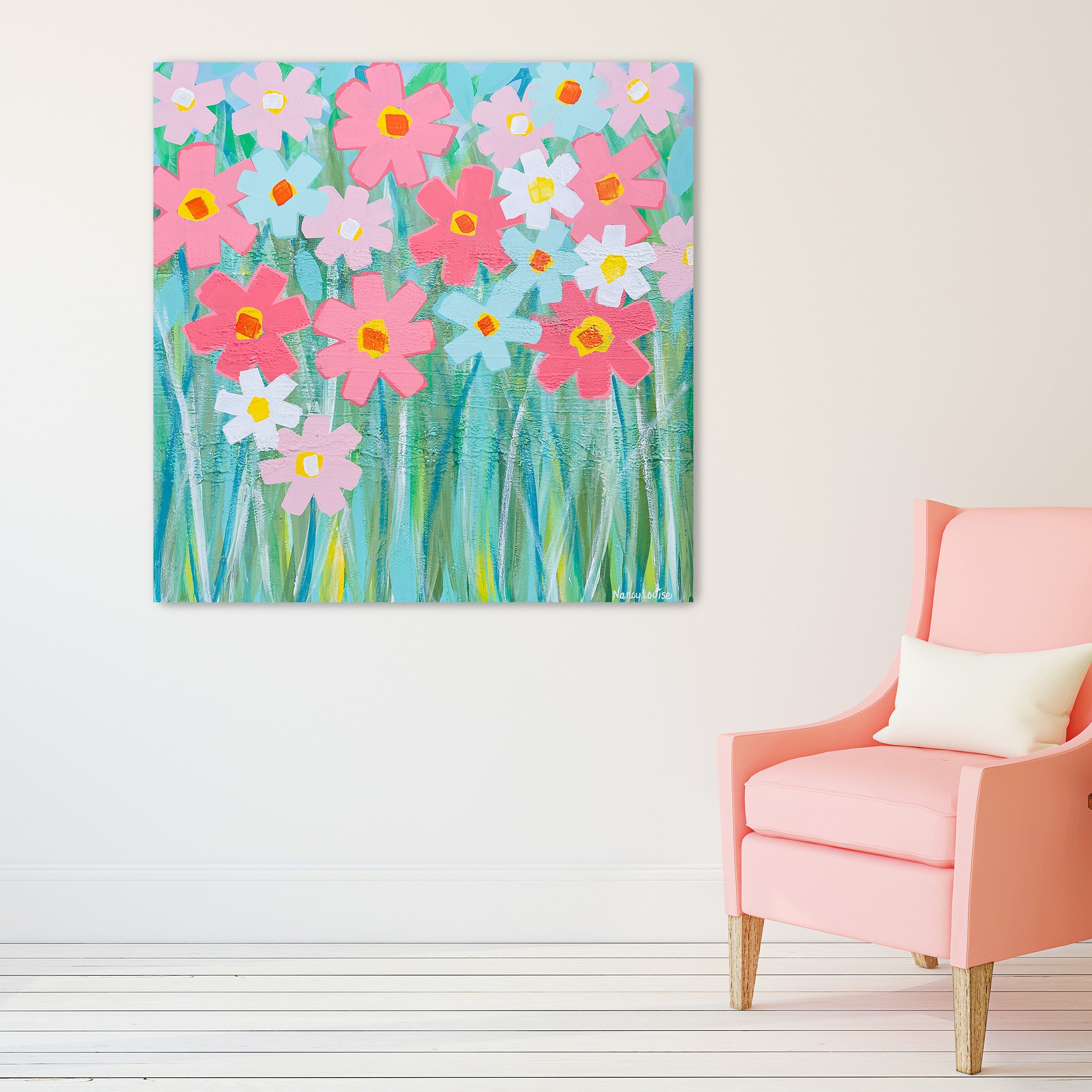 Pink Daisies by Nancy Louise | Original Artwork