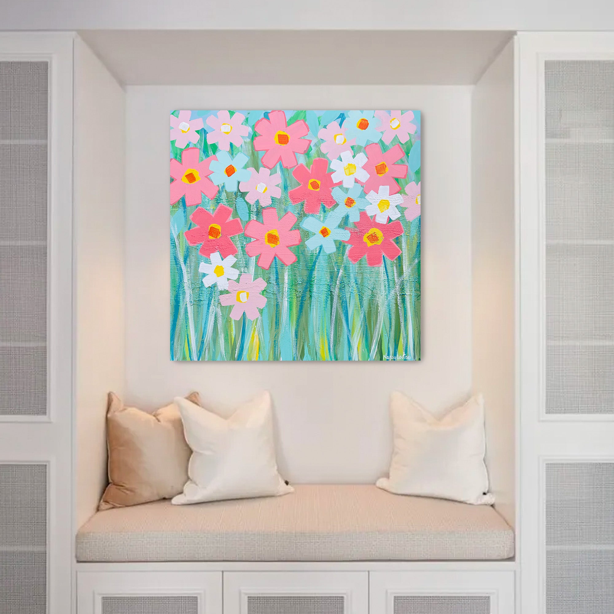 Pink Daisies by Nancy Louise | Original Artwork